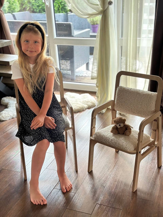 Adjustable Children Chair Luula - Vanilla Lamb