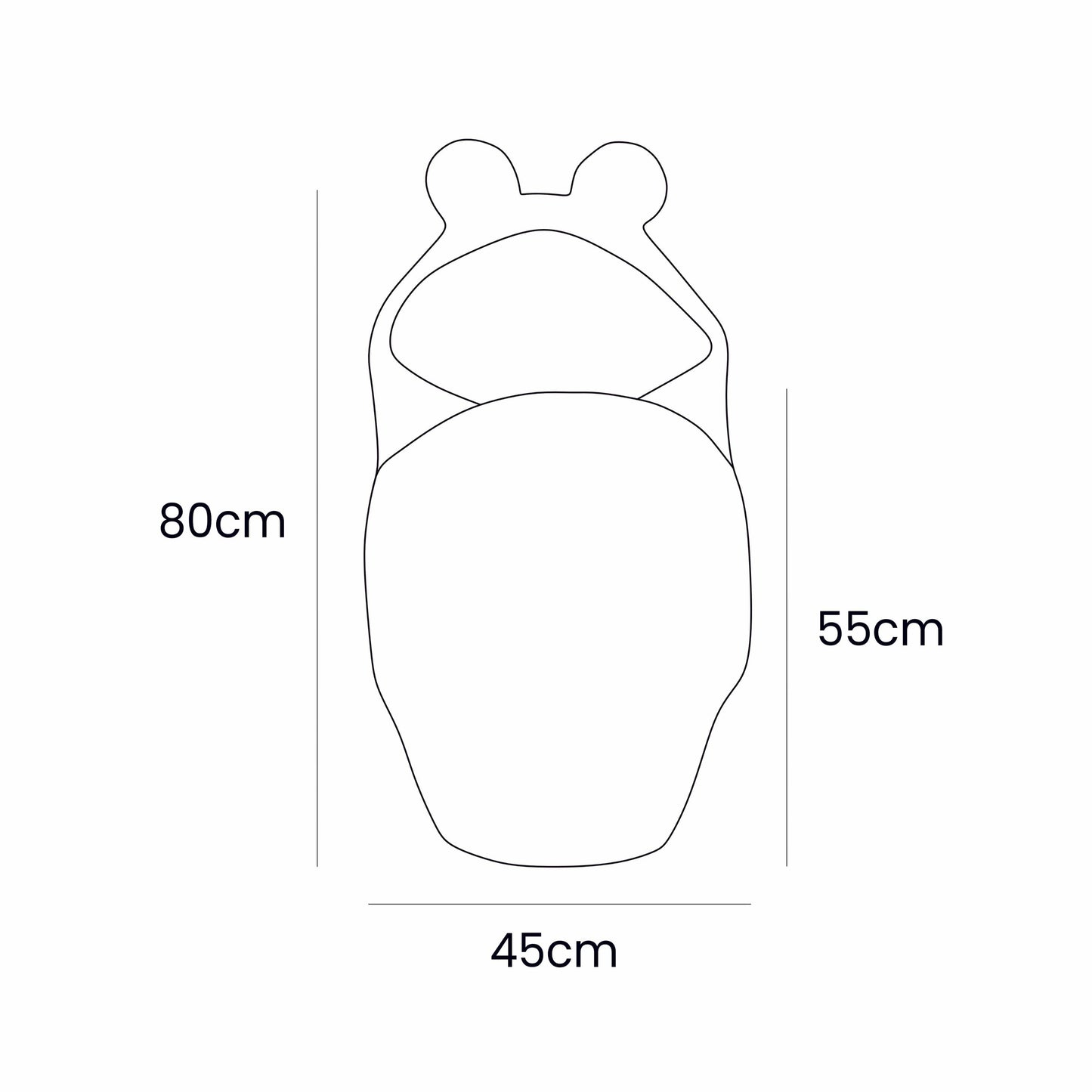 Baby Swaddle with Bear Ears – Grey