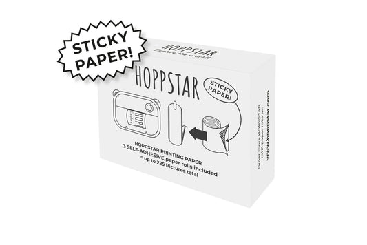 Hoppstar 3x Paper Rolls – White, Self Adhesive