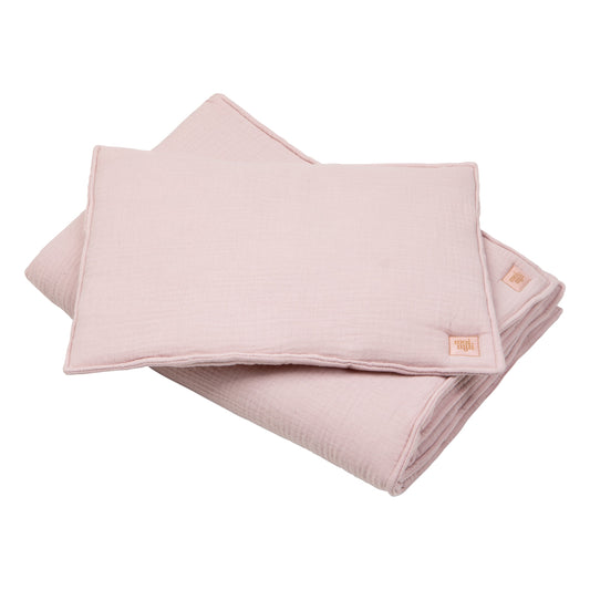 Muslin Baby Blanket + Pillow Set - Baby Pink