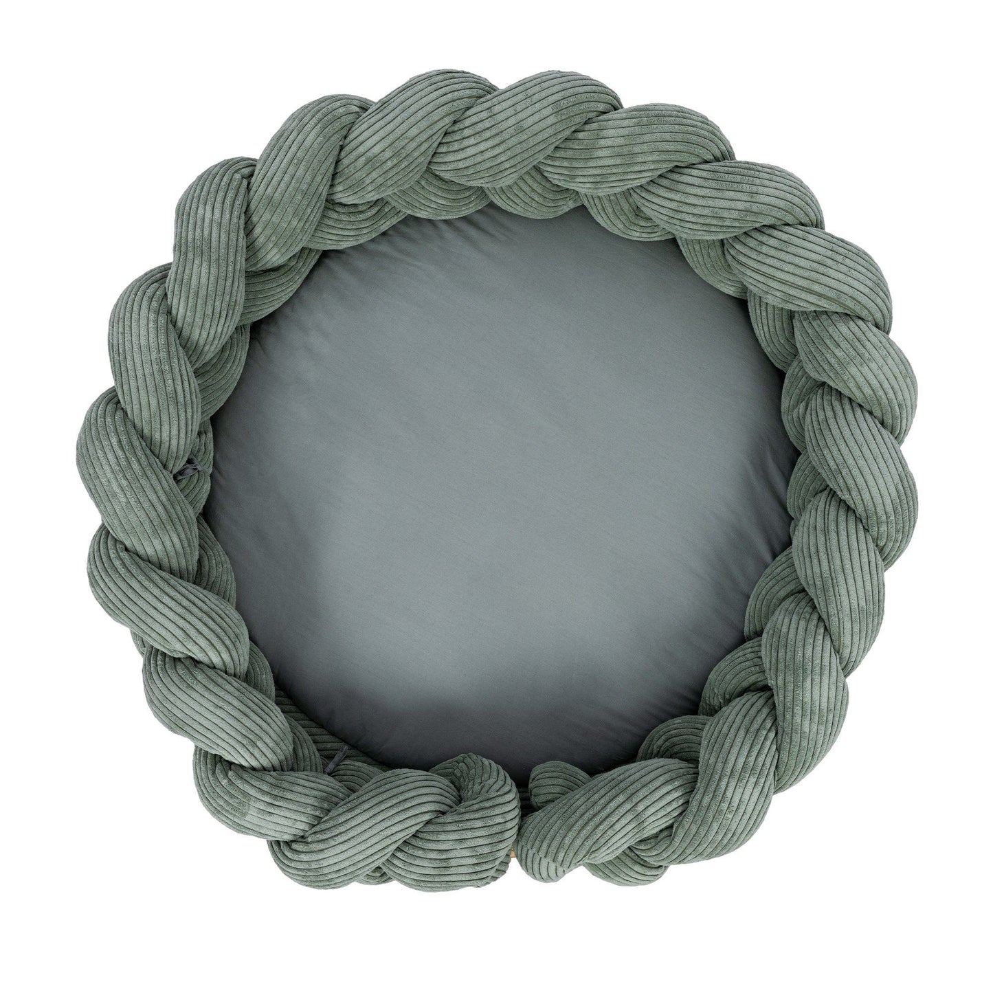 Baby Nest & Play Mat With Crib Bumper Braid - Olive Green