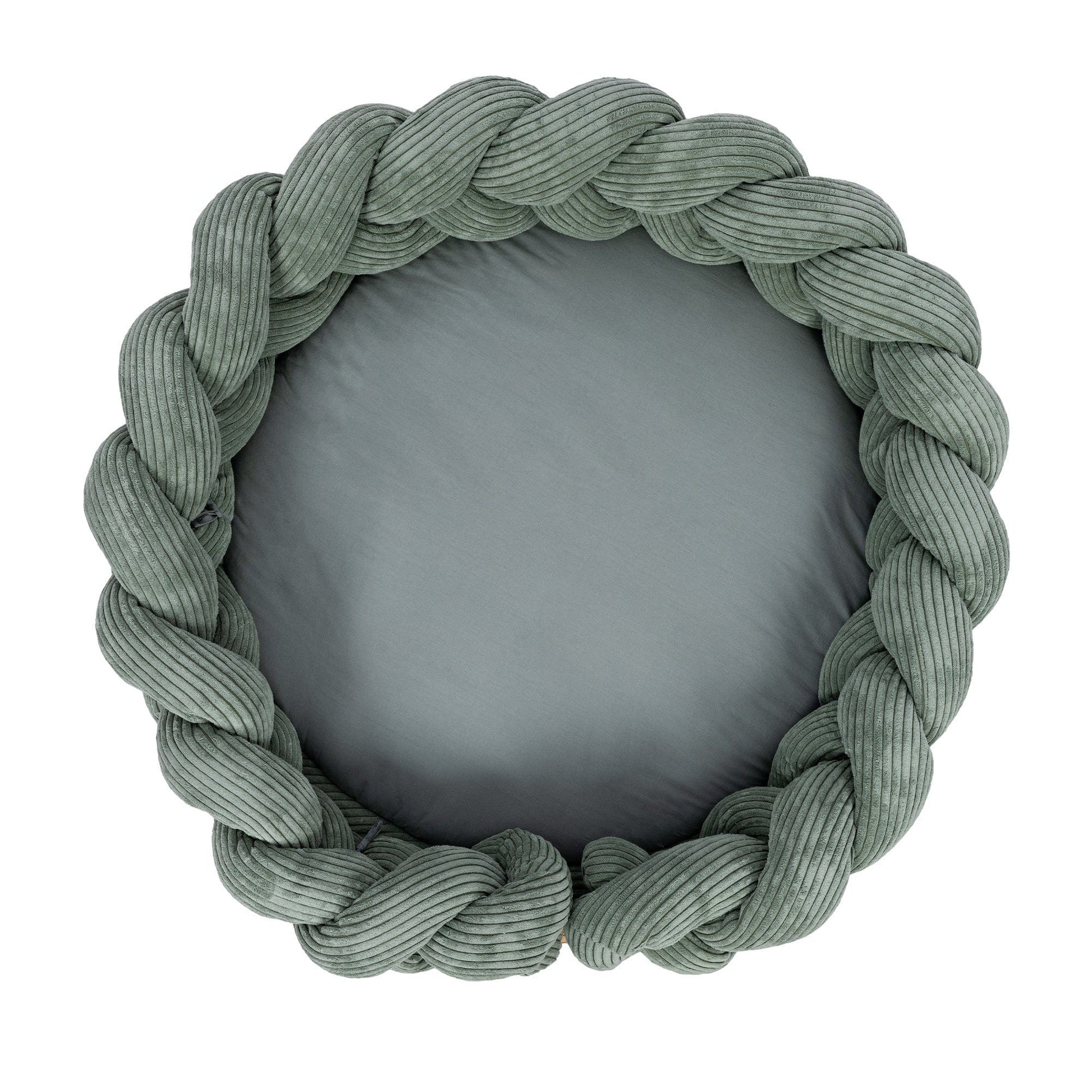 Baby Nest & Play Mat With Crib Bumper Braid - Olive Green
