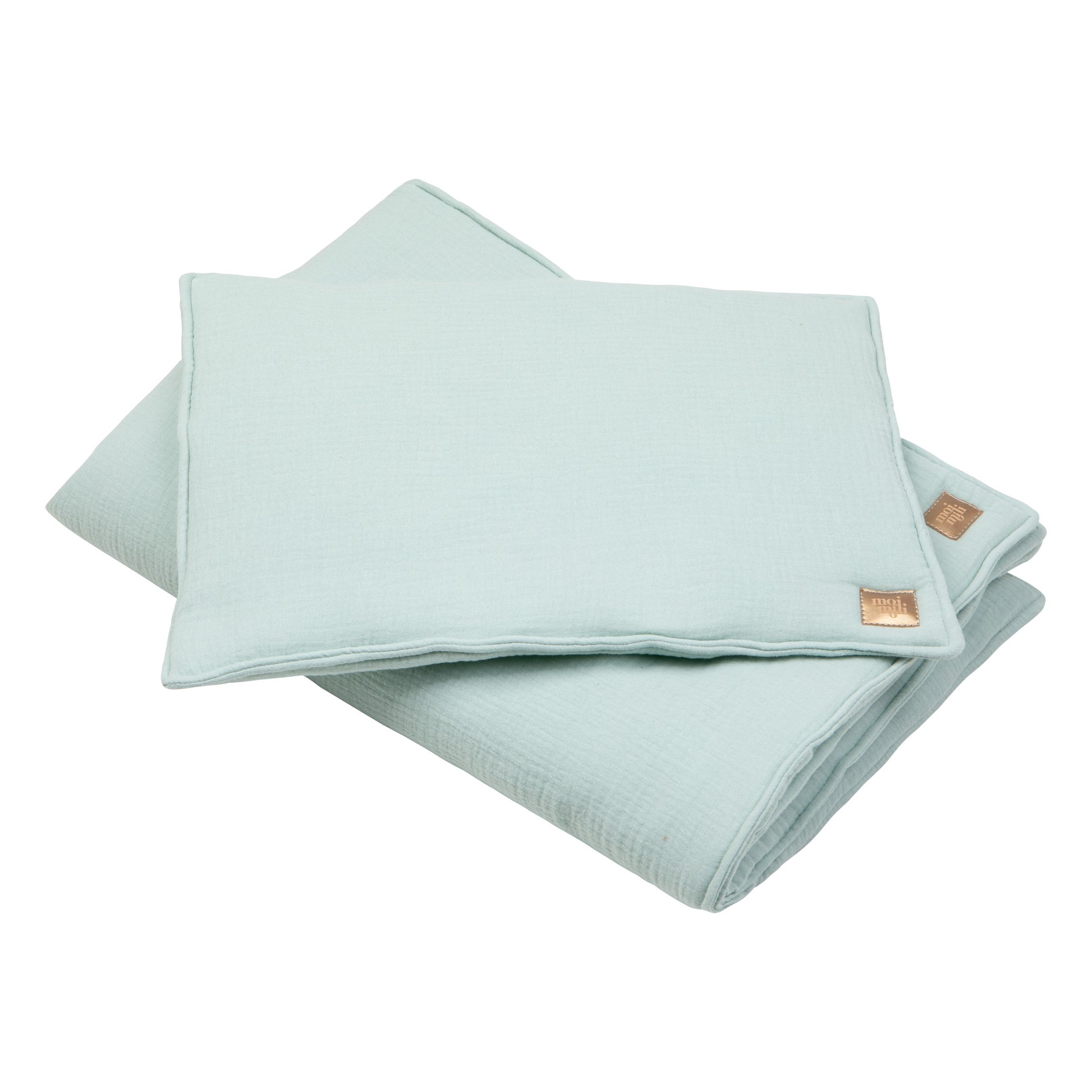 Muslin Baby Blanket + Pillow Set - Mint