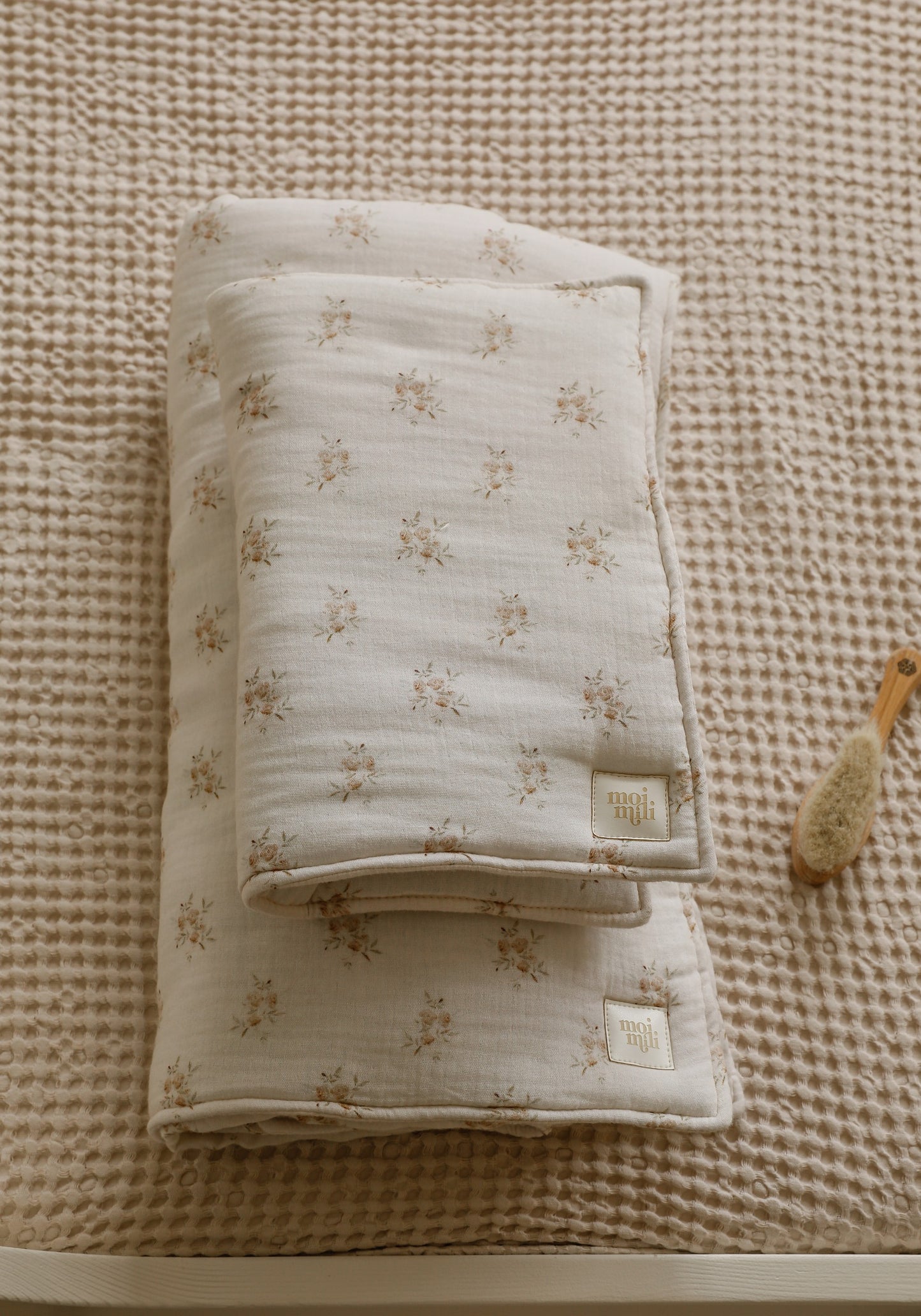 Muslin Baby Blanket + Pillow Set - Boho Flowers