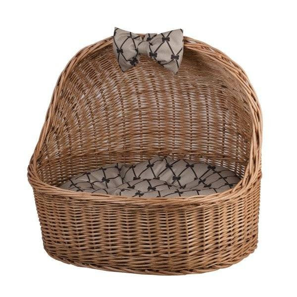 Natural Wicker Pet House Elsa With Cushion